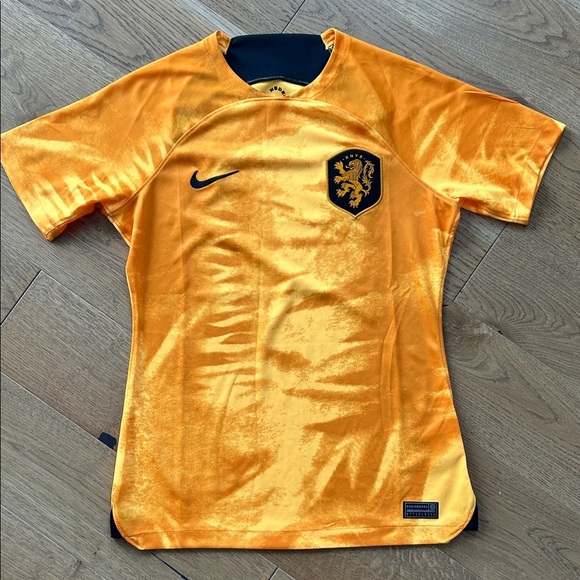 Nike Tops - Nike Gold Netherlands Football Jersey with Lion Crest (3)